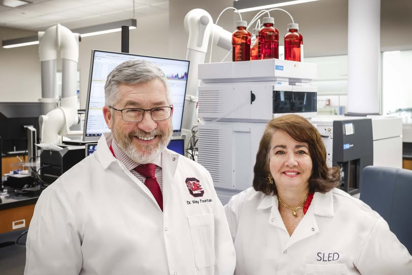 USC's Dr. A. Way Fountain and SLED's Dr. Wendy Bell in Columbia Metropolitan Magazine.
