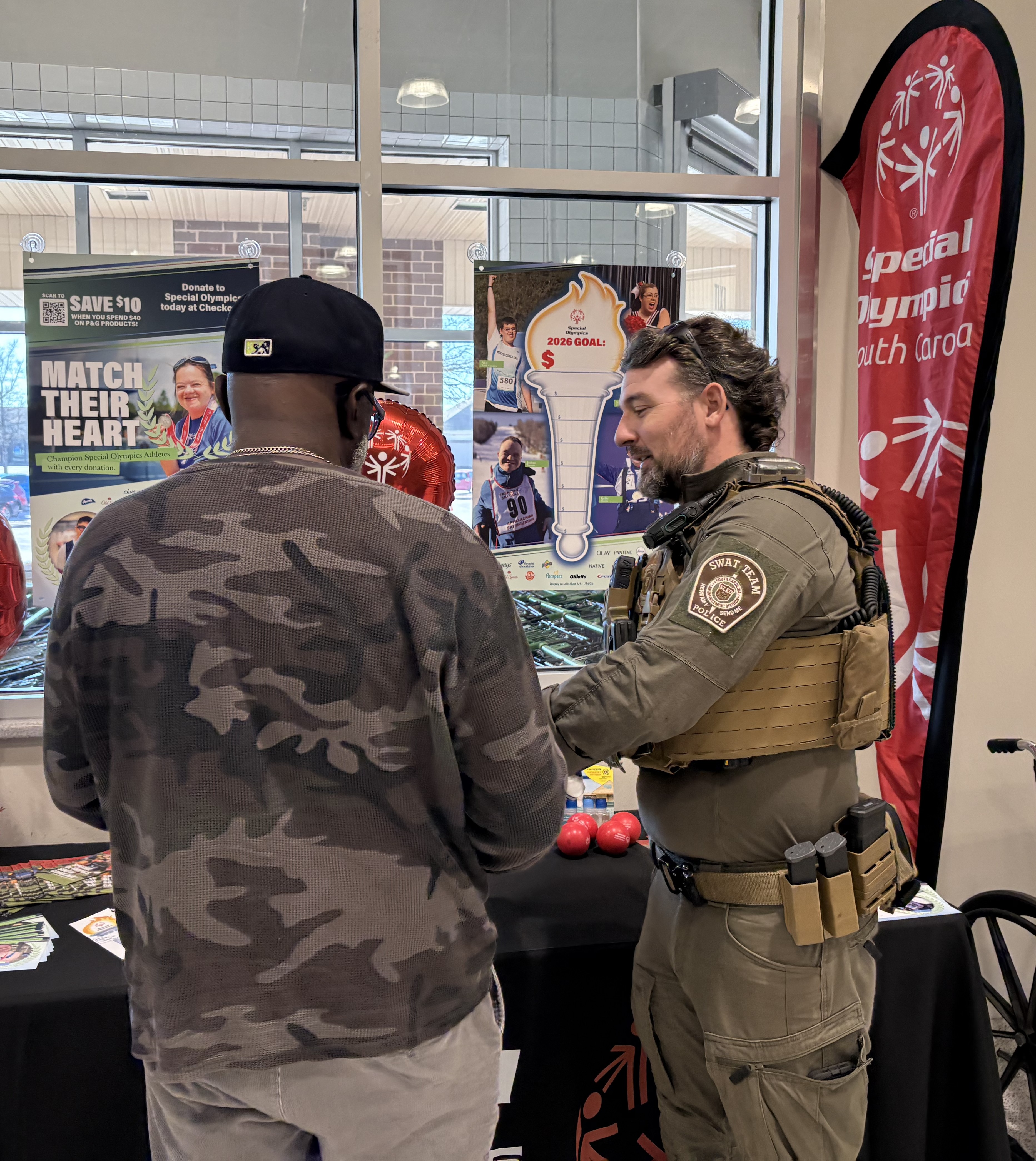 SLED Agent talks with resident about Special Olympics South Carolina
