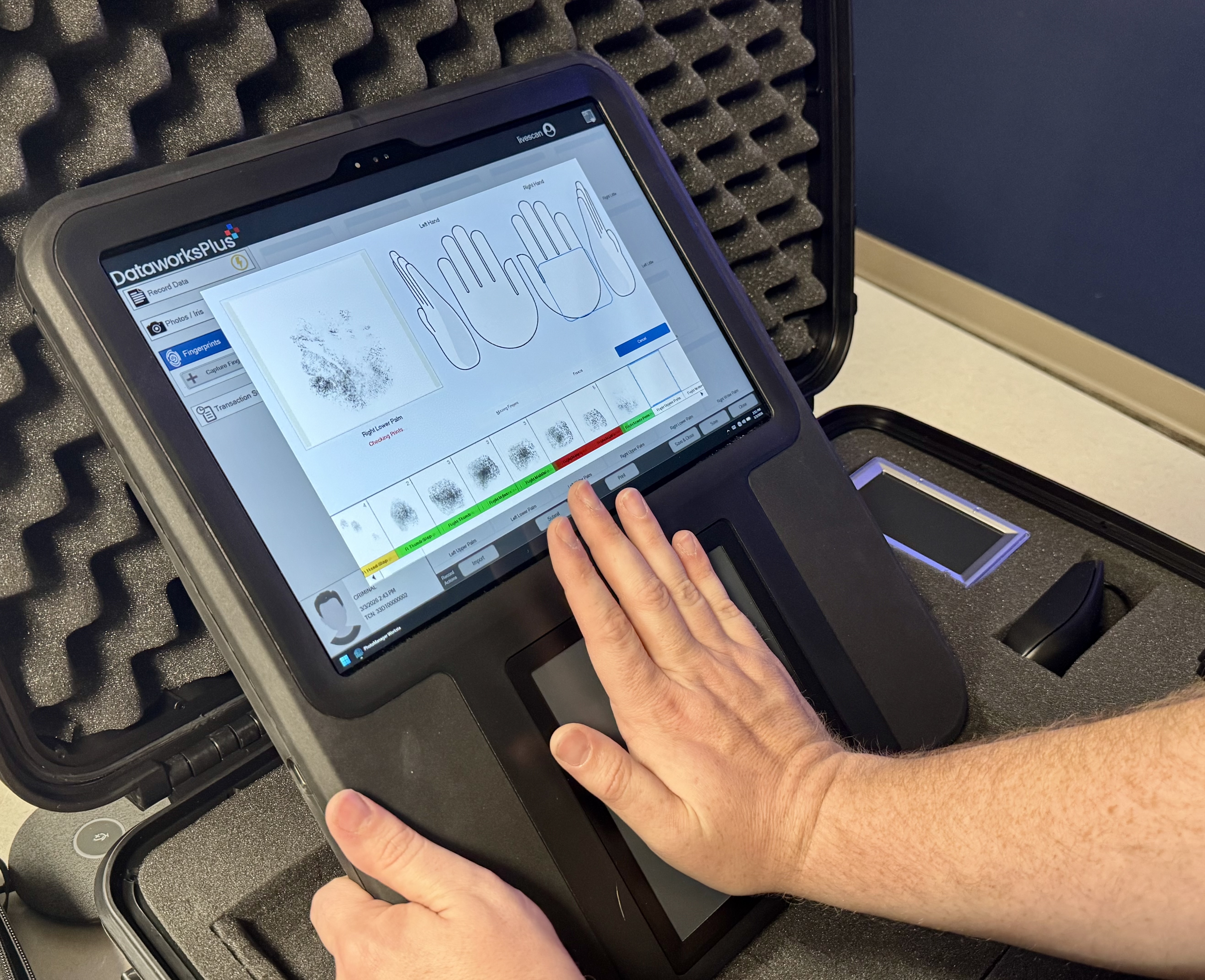 photo of palm scanner